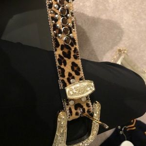 leopard belt w/ rhinestones & silver